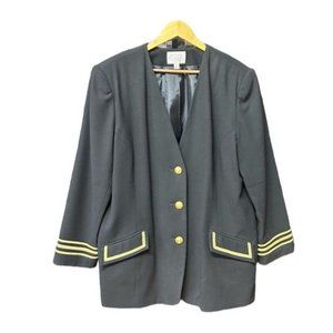 Vintage Wool blazer gold buttons 20W 2X Plus oversized Valerie Stevens
